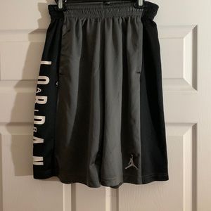 Mens Grey and Black Air Jordan shorts Size M
